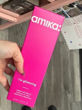 amika Hot Pink "i'm glistening" Body Oil